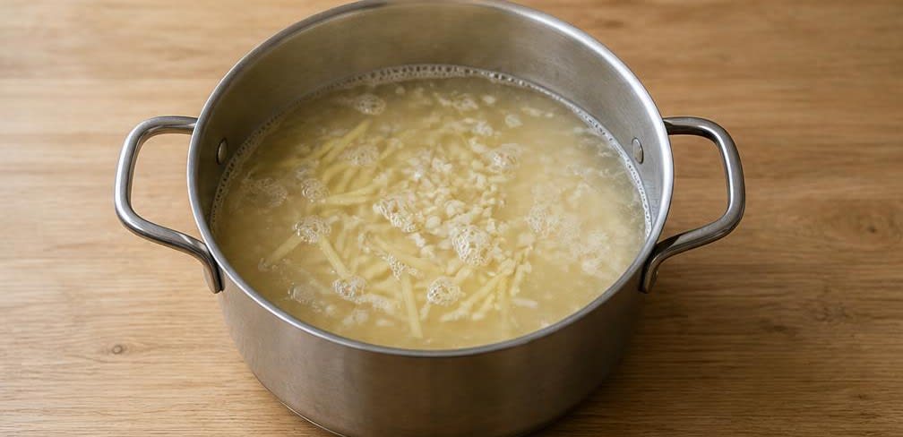 Klassisches Congee mit weichem Ei und Frühlingszwiebeln – Zubereitung Schritt für Schritt – Congee ansetzen