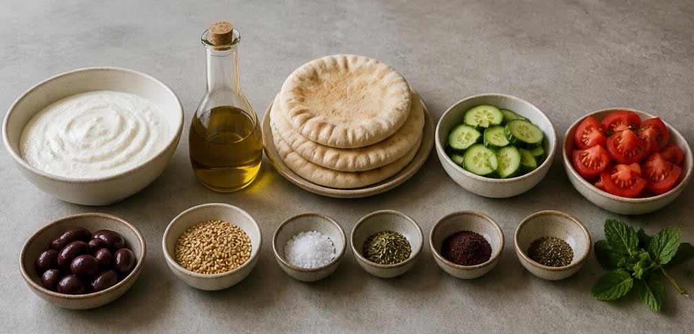 Cremiges Labneh mit Za'atar und Olivenöl – Zutaten
