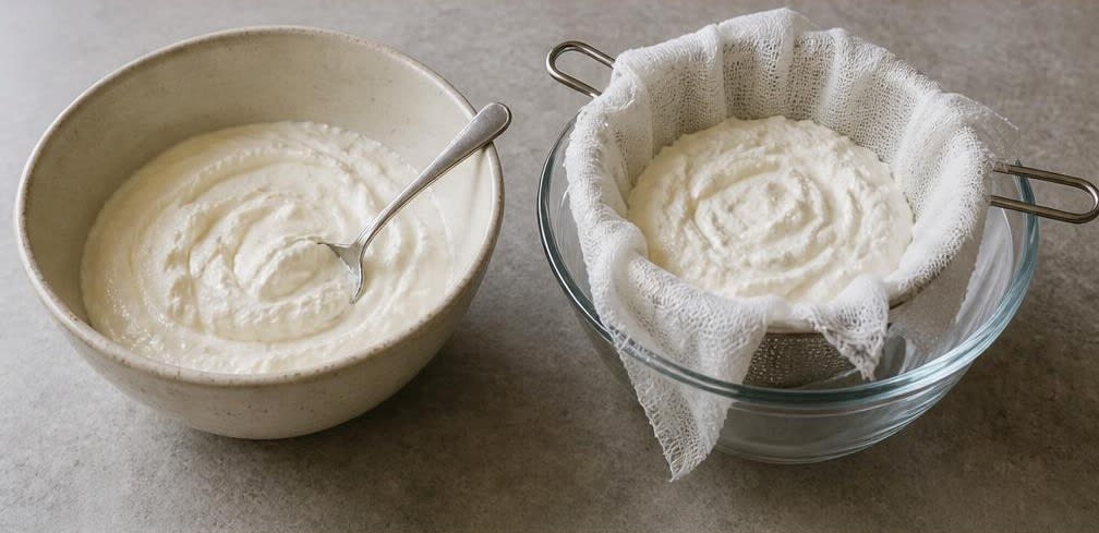 Cremiges Labneh mit Za'atar und Olivenöl – Zubereitung Schritt für Schritt – Labneh vorbereiten