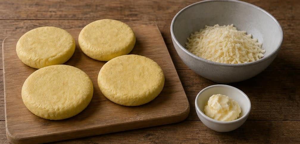 Knusprige Arepas con Queso mit cremiger Käsefüllung – Zubereitung Schritt für Schritt – Arepas formen