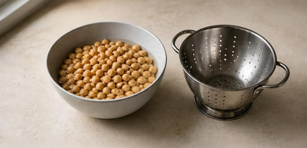 Tunesische Kichererbsensuppe Lablabi – Zubereitung Schritt für Schritt – Kichererbsen einweichen und spülen