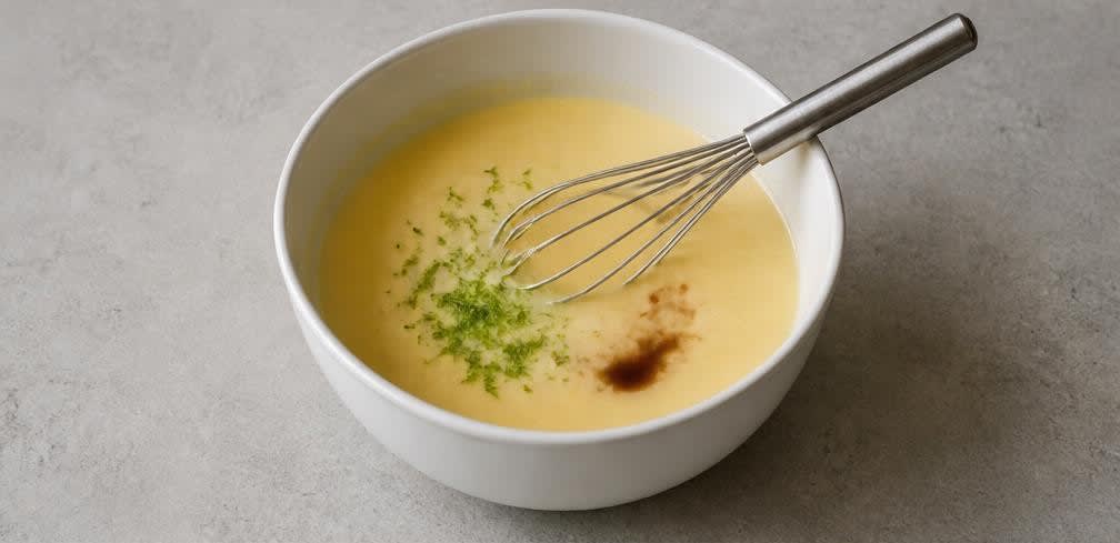 Cremiger brasilianischer Limetten-Pudding – Zubereitung Schritt für Schritt – Kondensmilch-Eigelb-Mischung