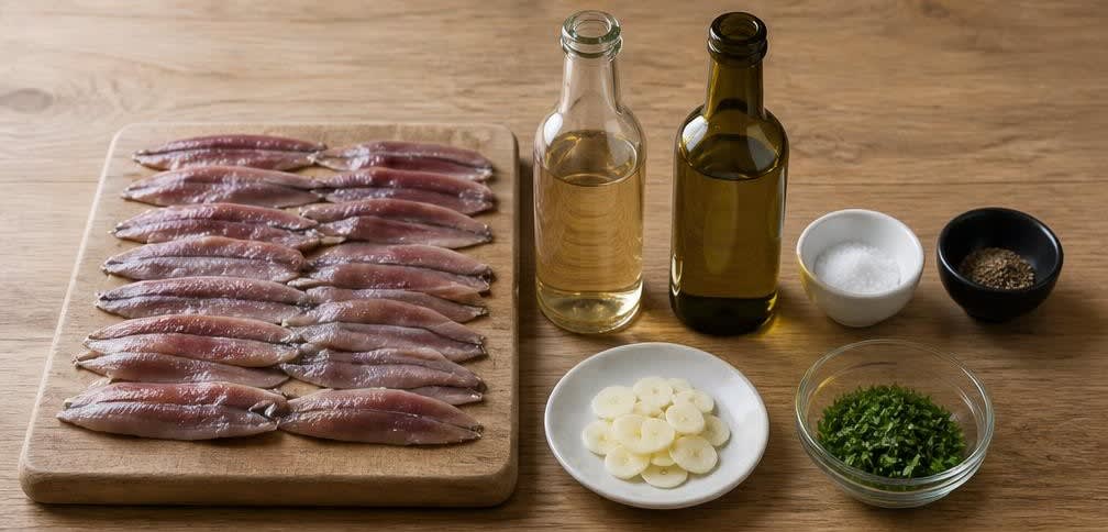 Spanische Boquerones en Vinagre – Zutaten