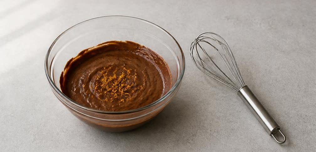Klassische Schokoladenmousse aus dunkler Schokolade – Zubereitung Schritt für Schritt – Eigelb unterrühren