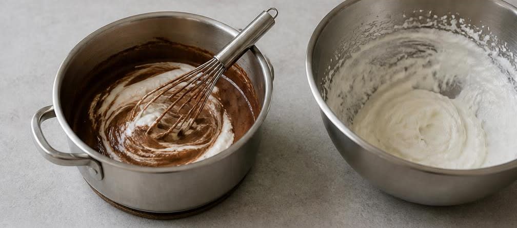 Französische Schokoladen-Creme – Zubereitung Schritt für Schritt – Sahne unterheben