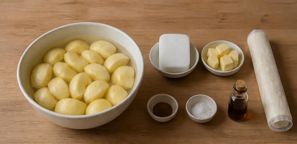 Französische Tarte Tatin mit karamellisierten Apfelvierteln – Zubereitung Schritt für Schritt – Antioxidationsbad herstellen