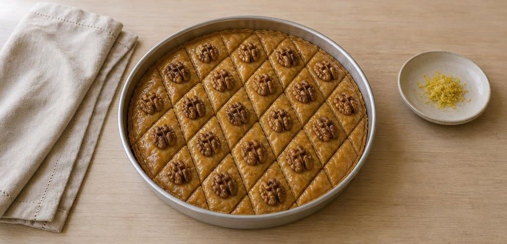 Baklava mit ganzen Walnüssen – Zubereitung Schritt für Schritt – Anrichten