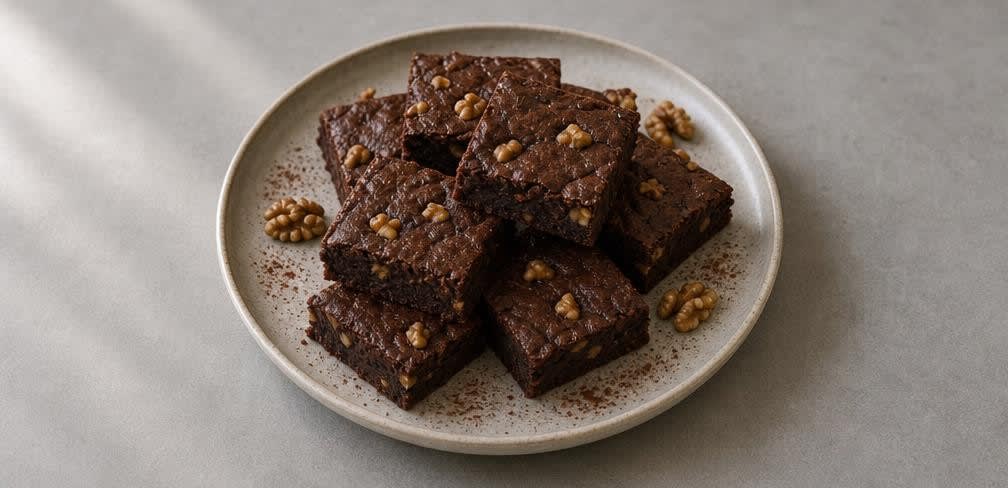 Saftige Fudge-Brownies aus dunkler Schokolade – Zubereitung Schritt für Schritt – Anrichten