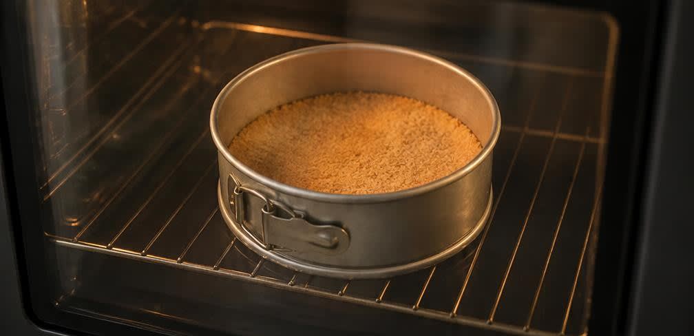 New York Cheesecake ohne Verdickungsmittel – Zubereitung Schritt für Schritt – Keksboden vorbacken