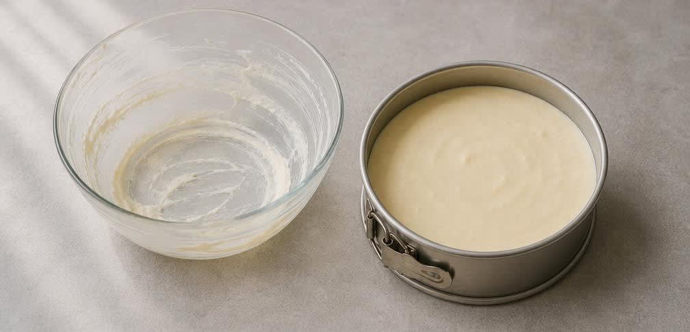 New York Cheesecake ohne Verdickungsmittel – Zubereitung Schritt für Schritt – Käsecreme einfüllen