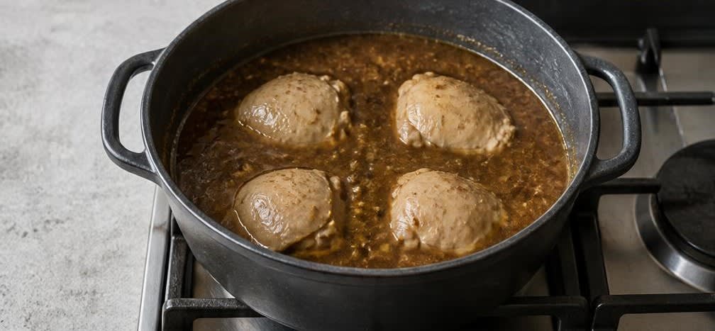 Persisches Fesenjan mit Hähnchen in Walnuss-Granatapfelsoße – Zubereitung Schritt für Schritt – Hähnchen einlegen