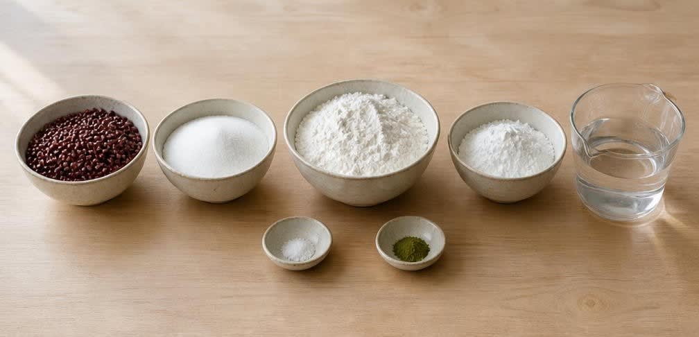 Mochi mit süßer Adzukibohnen-Paste (Daifuku) – Zutaten
