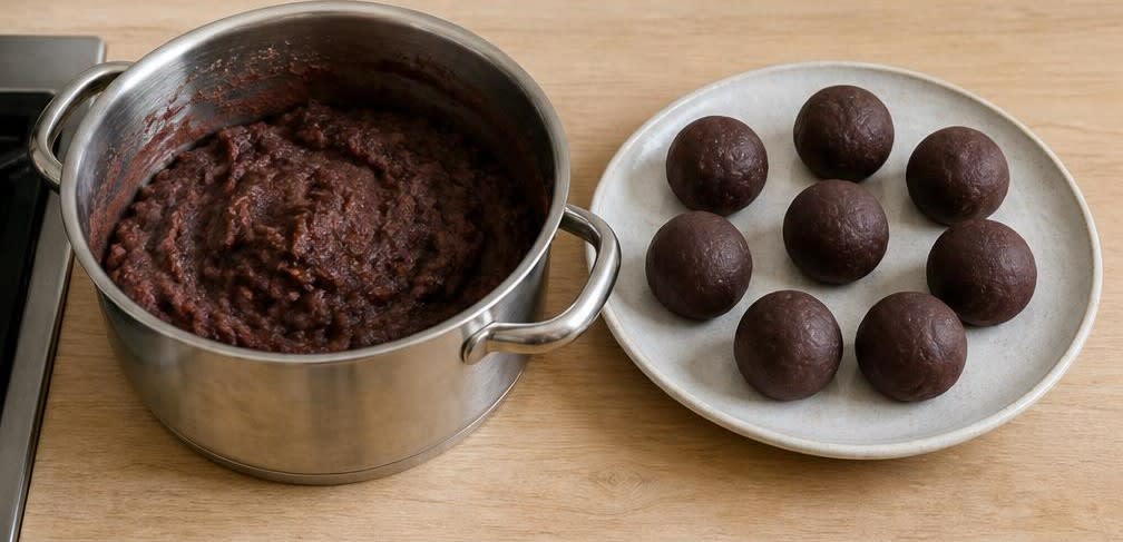 Mochi mit süßer Adzukibohnen-Paste (Daifuku) – Zubereitung Schritt für Schritt – Bohnenpaste herstellen