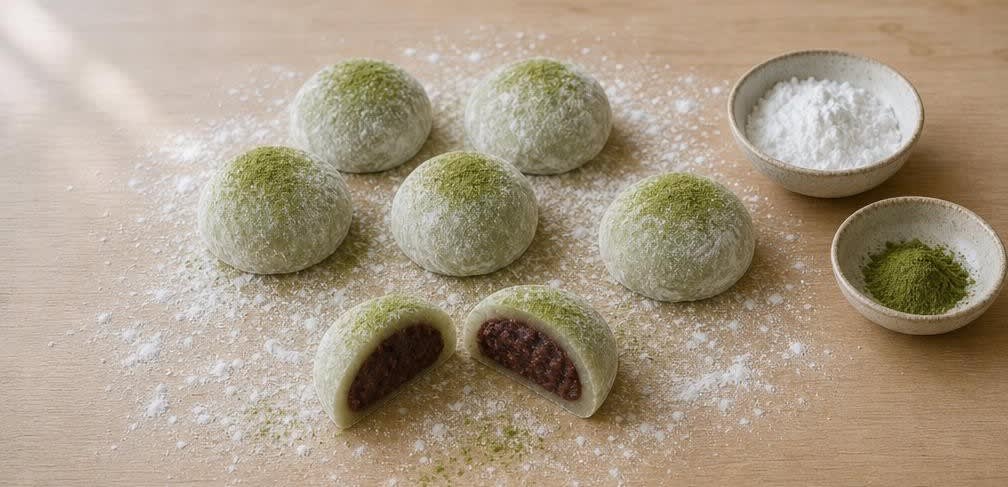 Mochi mit süßer Adzukibohnen-Paste (Daifuku) – Zubereitung Schritt für Schritt – Mochi formen