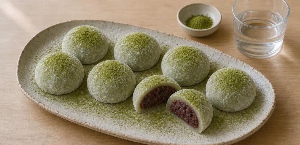 Mochi mit süßer Adzukibohnen-Paste (Daifuku) – Zubereitung Schritt für Schritt – Anrichten
