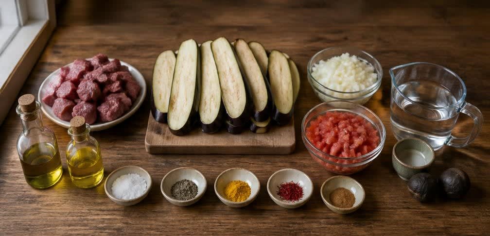 Khoresht Bademjan mit Rindfleisch – Zutaten