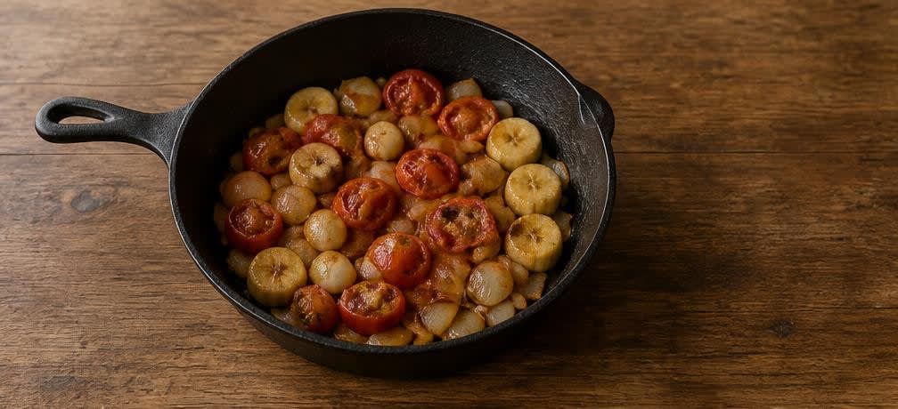 Mole Poblano mit Hähnchenschenkeln und frisch gerösteten Chilis – Zubereitung Schritt für Schritt – Gemüse andünsten