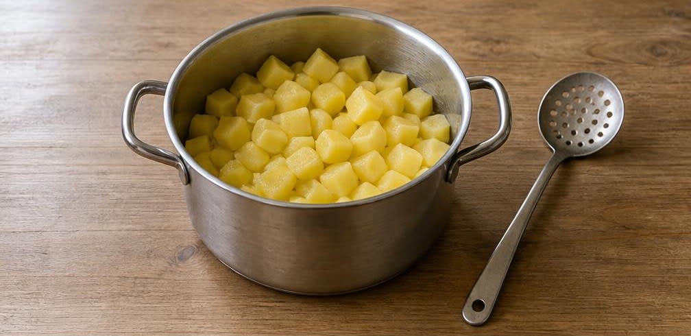 Herzhafte Tofu-Sauerkraut-Pfanne mit Kümmelkartoffeln – Zubereitung Schritt für Schritt – Kartoffeln kochen