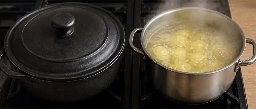 Zarte Rinderoberschale auf Schmor-Sauerkraut mit Kartoffeln – Zubereitung Schritt für Schritt – Schmoren und Kartoffeln kochen