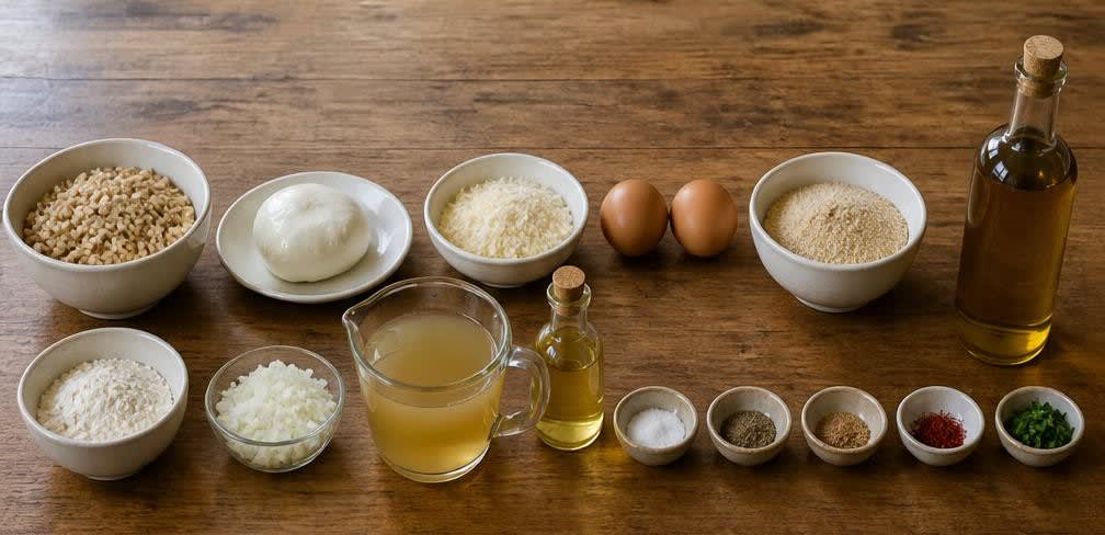 Knusprige Arancini aus unpoliertem Vollkornreis mit Mozzarella – Zutaten