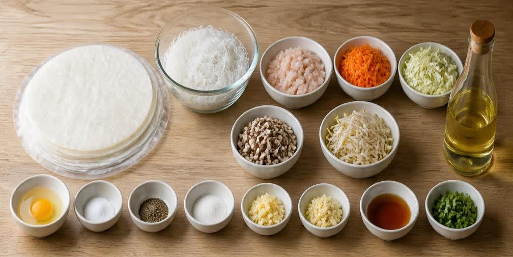 Knusprige vietnamesische Frühlingsrollen (Nem Rán) – Zutaten