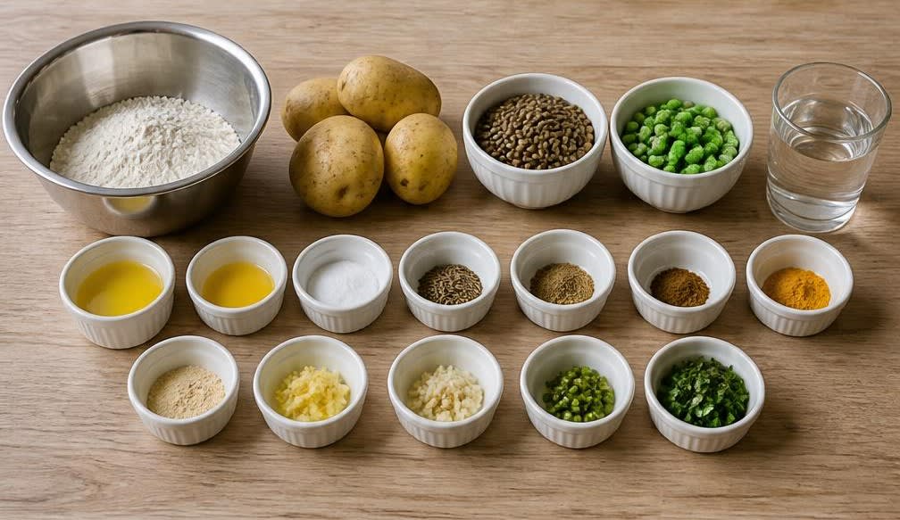 Samosas mit eingeweichten Linsen & Kartoffeln – Zutaten