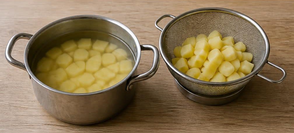 Samosas mit eingeweichten Linsen & Kartoffeln – Zubereitung Schritt für Schritt – Kartoffeln kochen