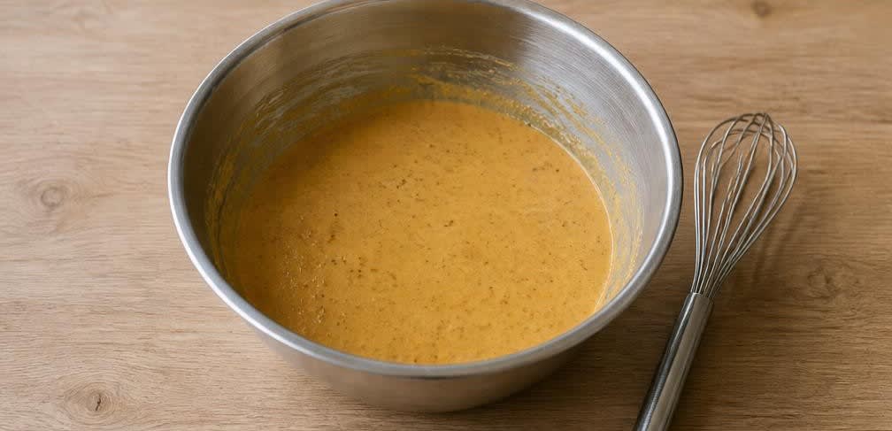 Knusprige Gemüse-Pakoras mit frisch gemahlenen Gewürzen – Zubereitung Schritt für Schritt – Teig herstellen