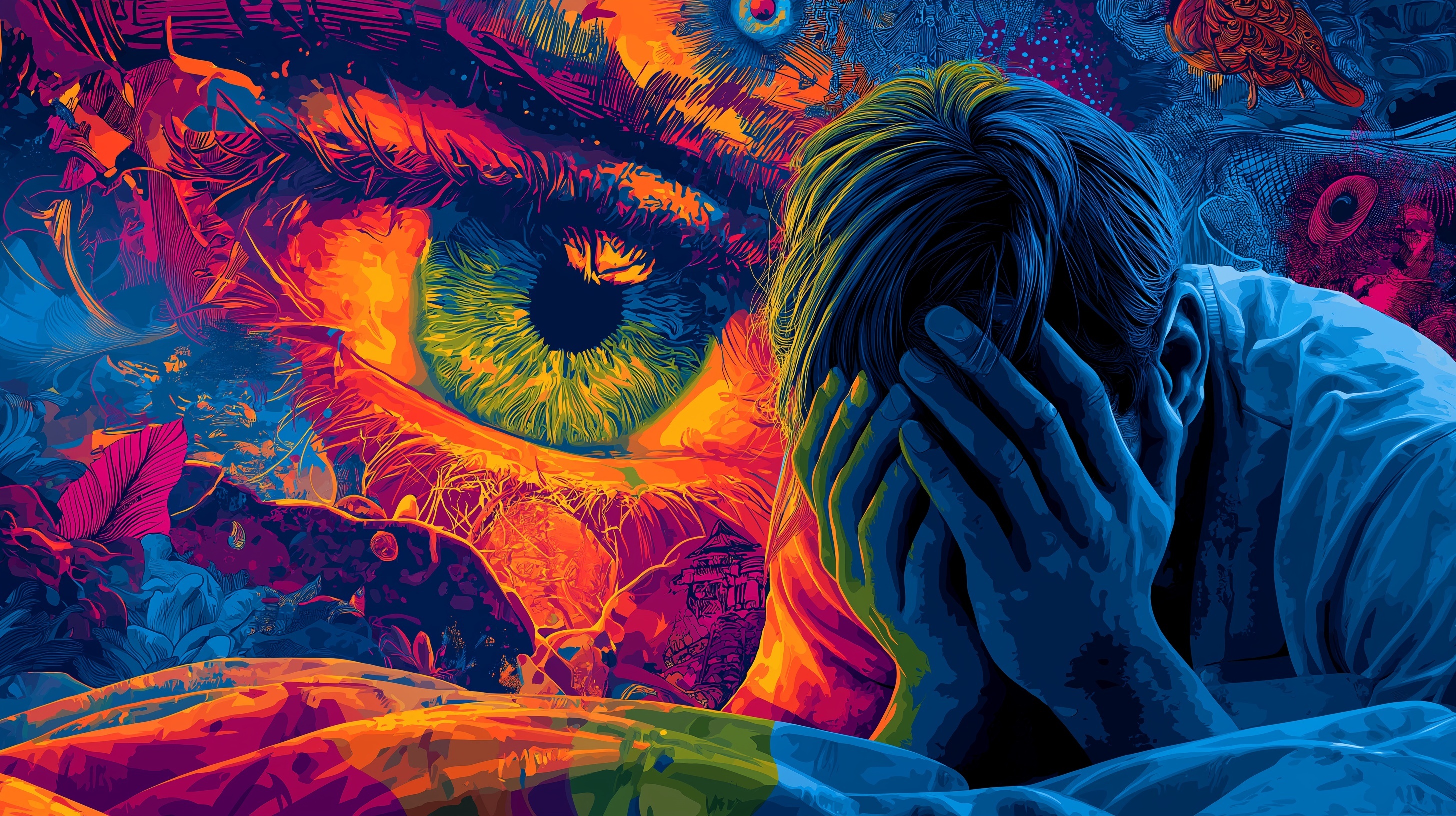 Imágenes oscuras de sueño transformándose en luz representando resolución de pesadillas