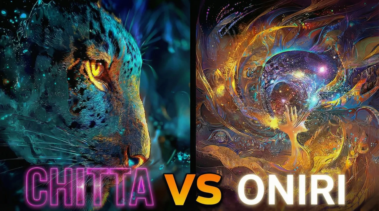 Side by side comparison of CHITTA and Oniri dream apps