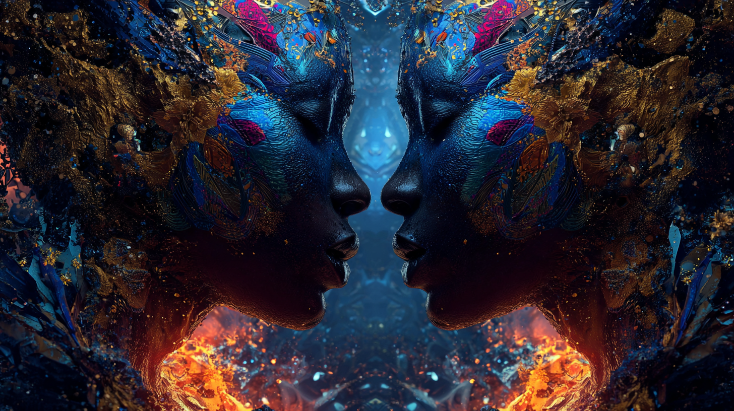 Person gazing into a mirror with focused awareness representing the mirror concentration exercise