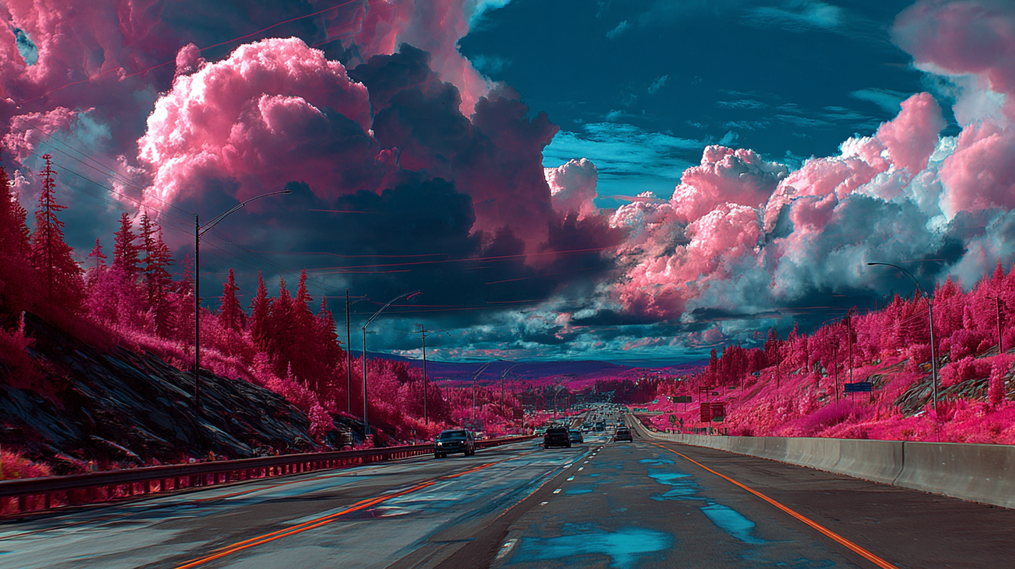 एक चमकती कार एक दिव्य प्रकाश की सुरंग से गुजर रही है, जो जीवन की यात्रा में भौतिक शरीर का प्रतिनिधित्व करती है