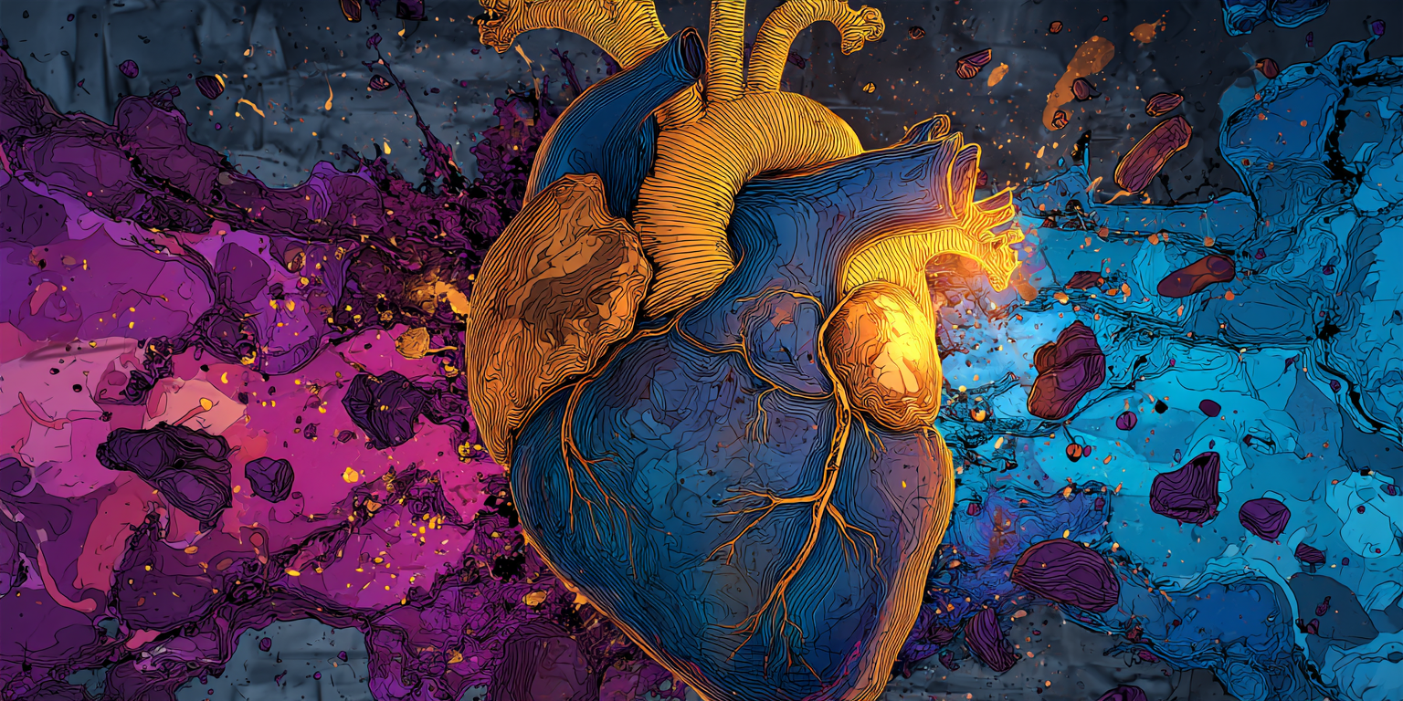 Surreal mystical painting of a glowing human heart, symbolizing responsibility in the Universal Language of Mind, CHITTA dream symbol art by Tarak Uday.