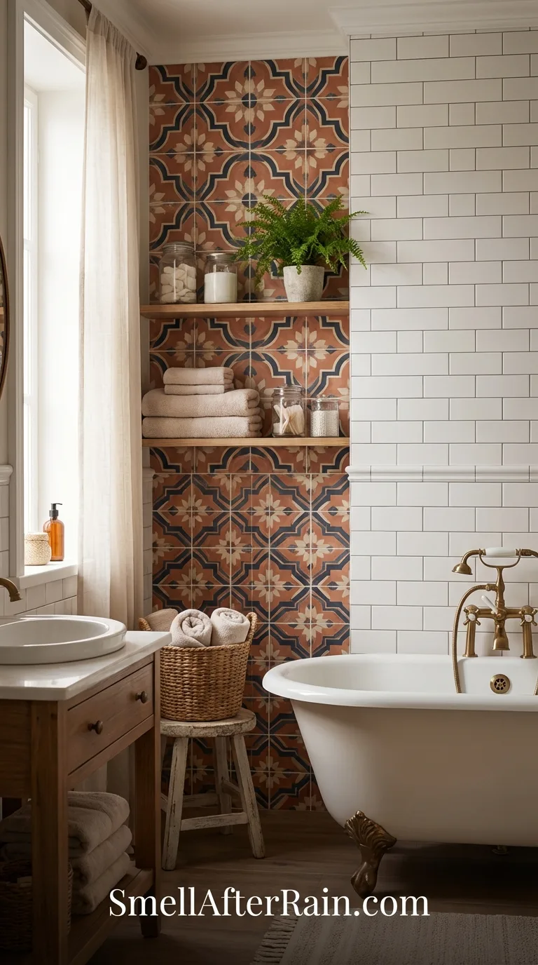 Timeless cute bathroom ideas featuring classic subway tile and vintage accents.