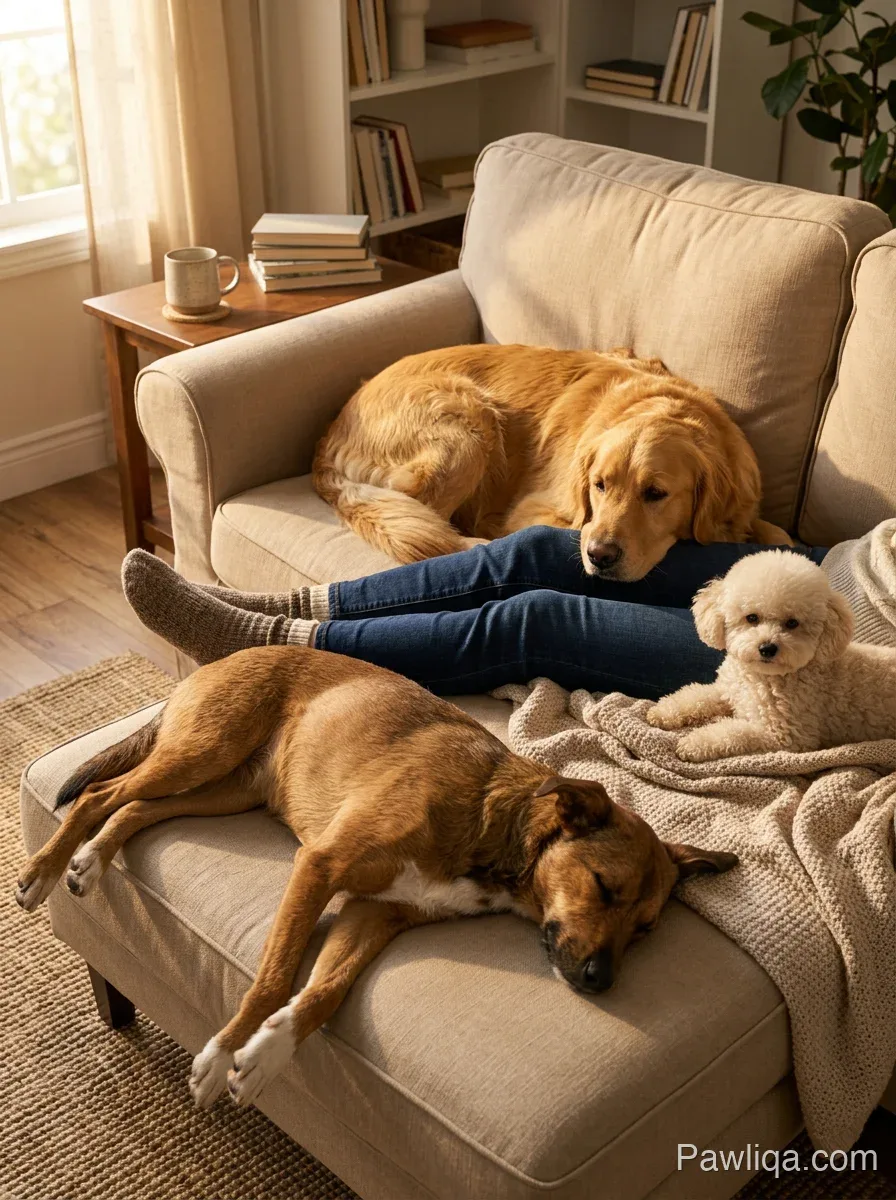 Jess with her dogs Bailey, Pepper, and Mochi