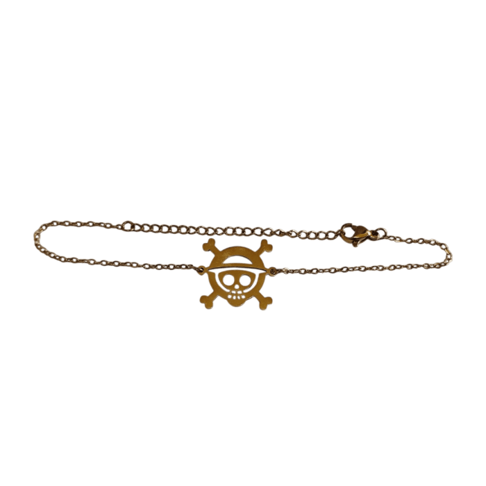 Pulsera One Piece Jolly Roger | Ajustable | Acabado Dorado - Vista 2