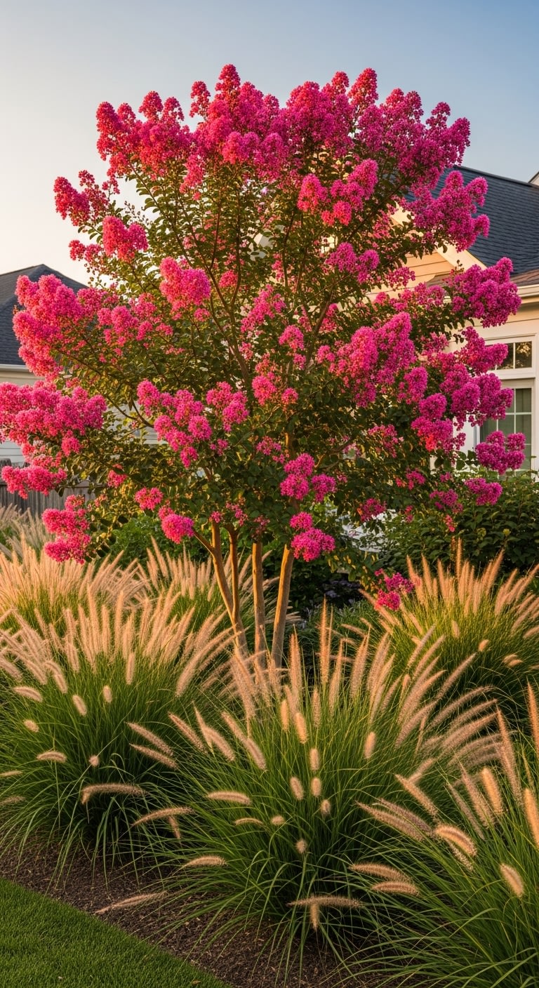 4. Crape Myrtle: Colorful Summer Blooms