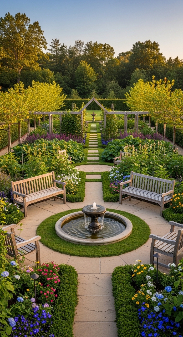 2. Create a Serene Vegetable Garden Retreat