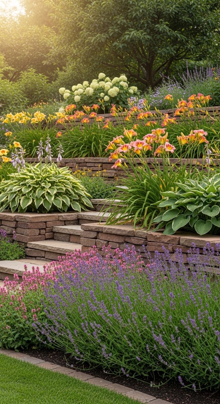 1. Create a Tiered Flower Bed Masterpiece