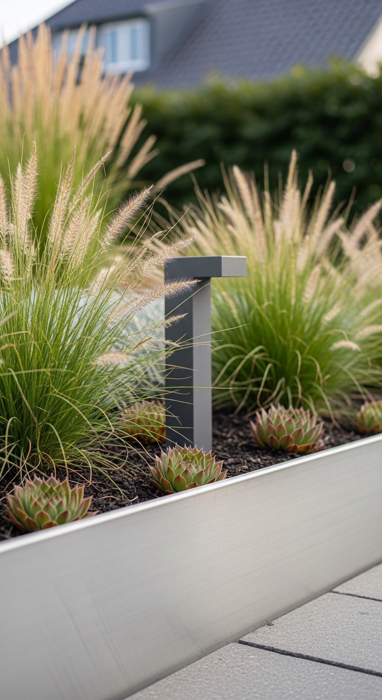 3. Sleek Metal Edging