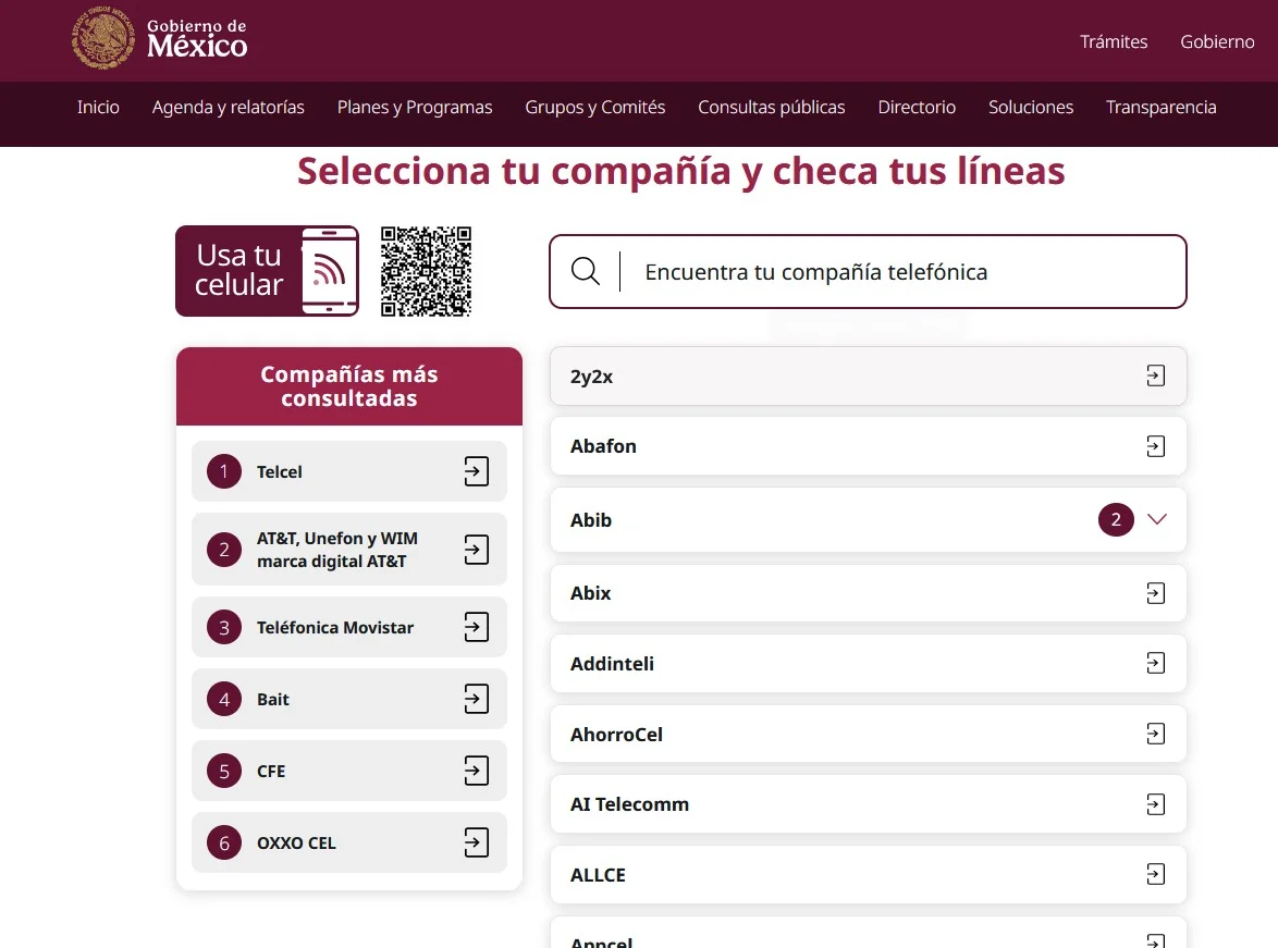 Portal de consulta y registro de números del gobierno de México — CRT Portal de consulta y registro de números del gobierno de México — CRT