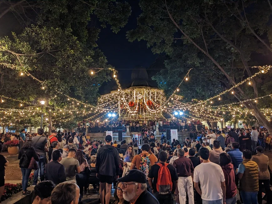 Oaxaca's Zócalo at night