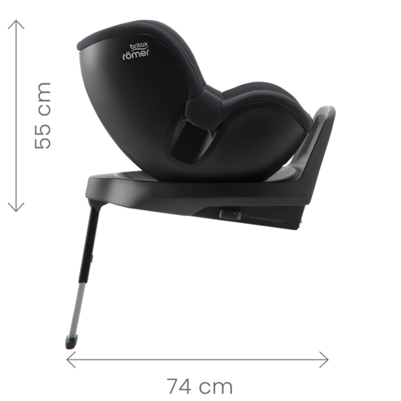 DUALFIX M PLUS i-Size méretek — oldalnézet