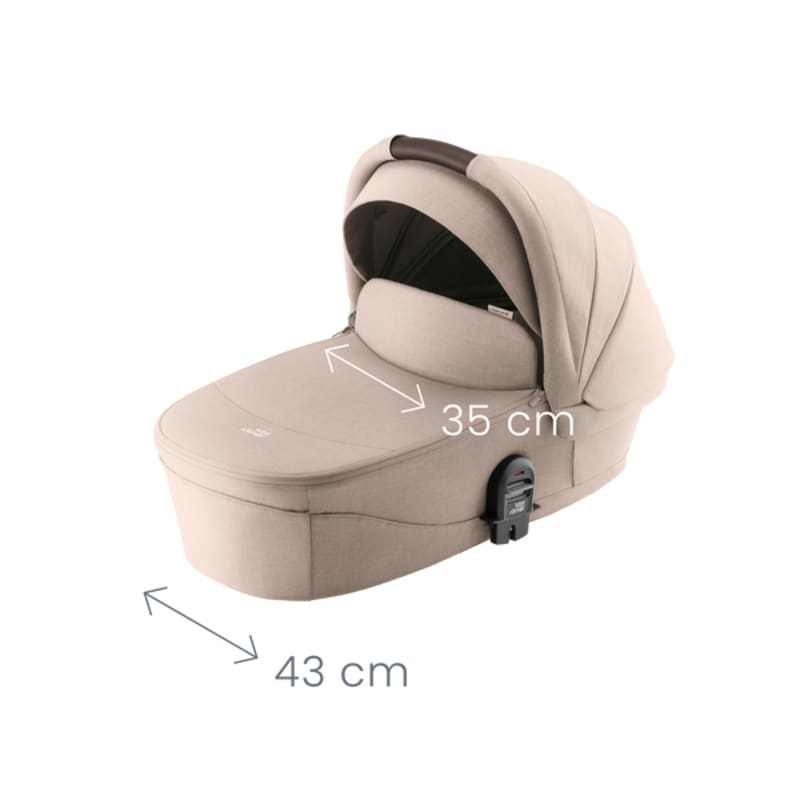 Britax Römer SMILE 5Z Mózeskosár méretek — szemből