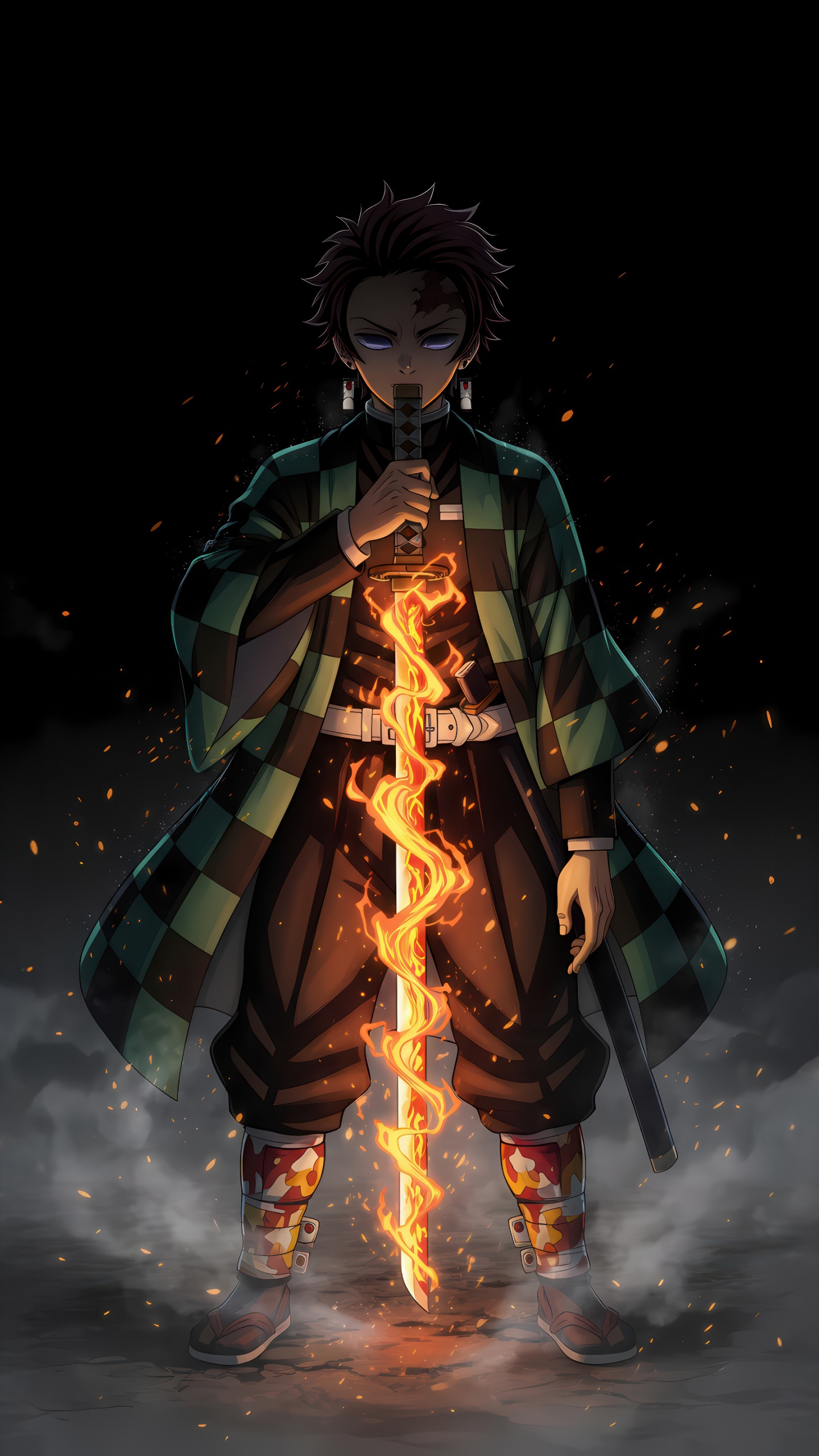 Tanjiro Kamado Fire mobile wallpaper