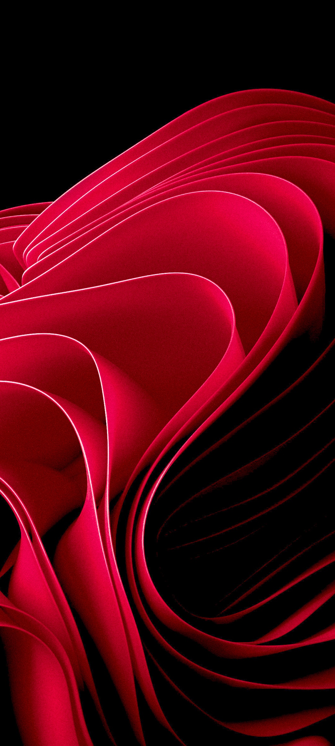 Windows 11 Red Abstract AMOLED Mobile Wallpaper