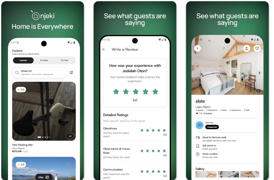 Mobile app interface