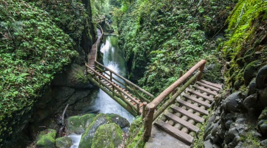 Mount Qingcheng trail Mount Qingcheng trail in China
