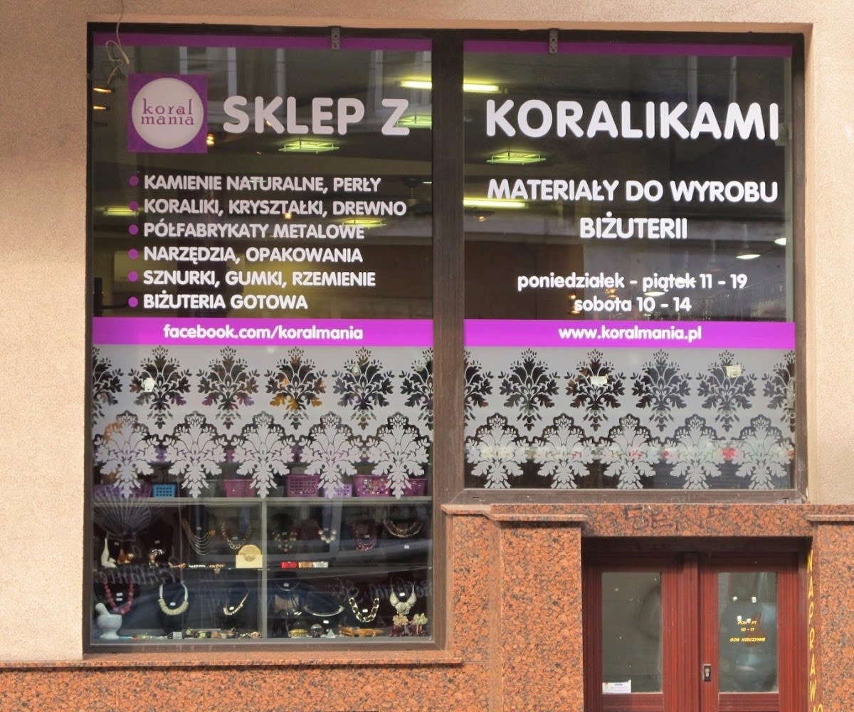 Koralmania. Sklep z koralikami. Materiały do wyrobu biżuterii i dekoracji.
