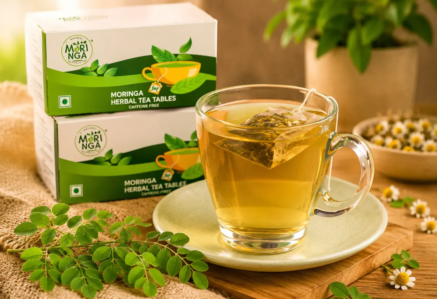 DOCTOR MORINGA Herbal Green Tea – Supports Cholesterol & Blood Pressure |Aids Digestion, Detox & Fat-Loss | Boosts Metabolism, Immunity & Skin Health-20 sachets Tulsi (Pack of 1) - KaashtKart